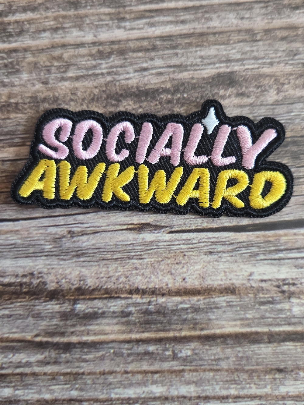 Socially Awkward Emo Y2k Embroidered Iron on Patch